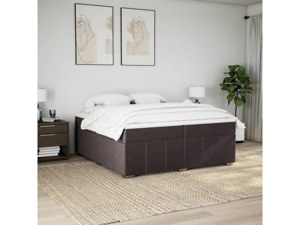 Sommier à Décohaute de lit avec matelas Marron foncé 200x200 cm YPNK95776