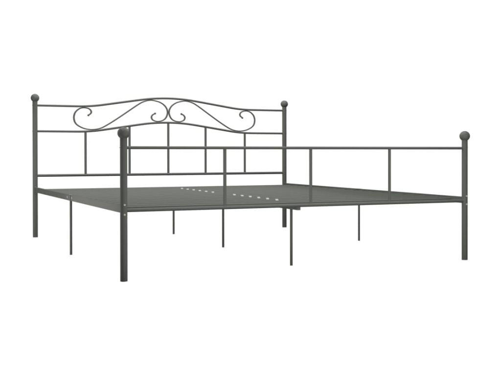 Cadre de lit sans matelas gris métal 180x200 cm NUCB93925