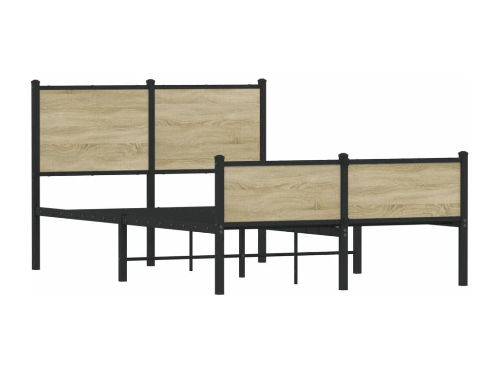 Cadre de lit en métal sans matelas chêne Decohaute 120x200 cm HNXM11305