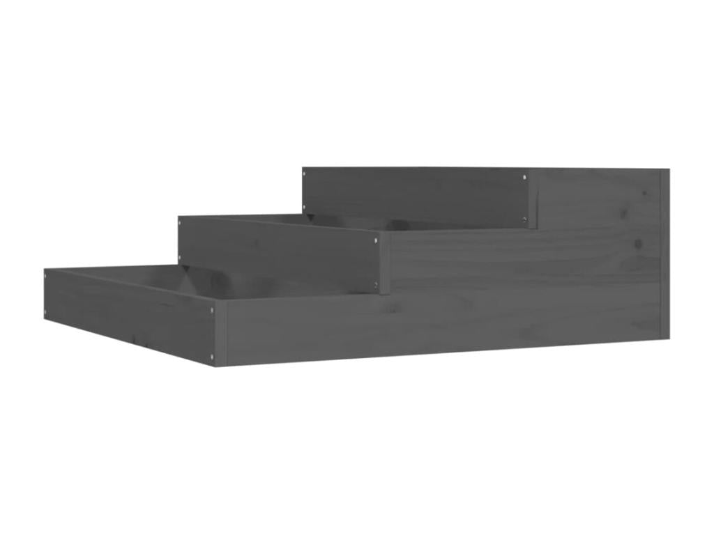 Jardinière Gris 78x78x27 Bois massif de pin ATOH77649