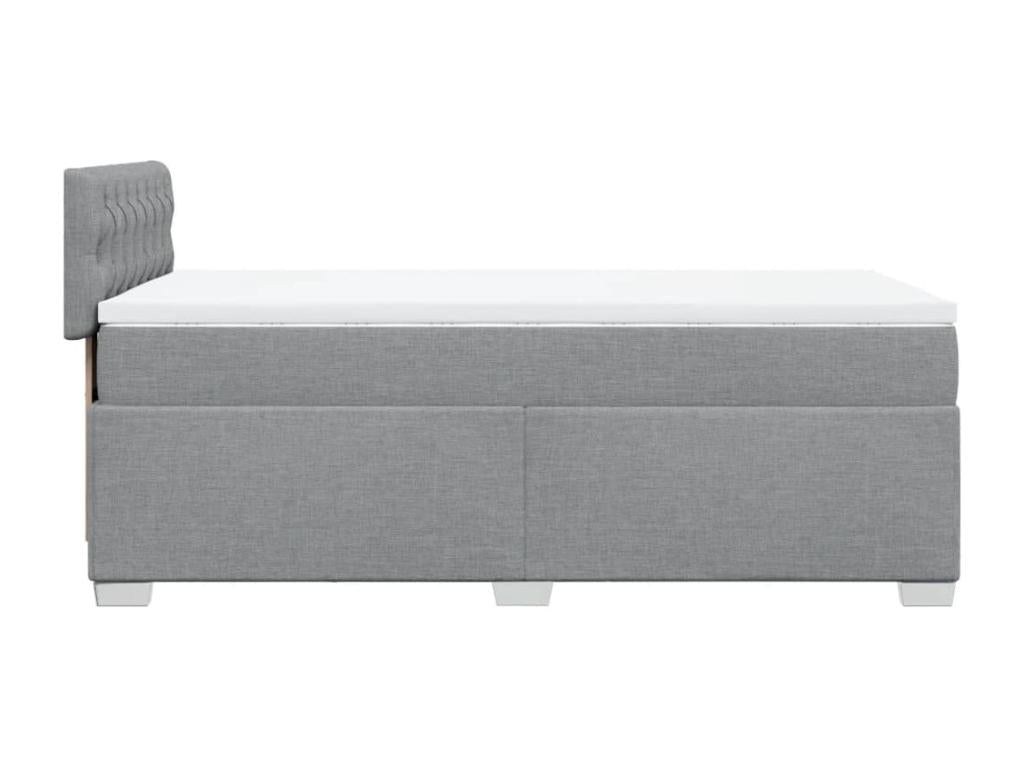 Sommier à décohaute de lit avec matelas Gris clair 100x200cm Tissu FSCJ27029