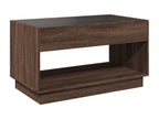 Table basse avec LED infini chêne marron 90x50x50 cm DUPB65476