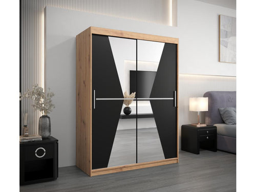 Armoire Maroko À Portes Coulissantes 200/150/62 2 portes Decohaute/Noir IPHV34066