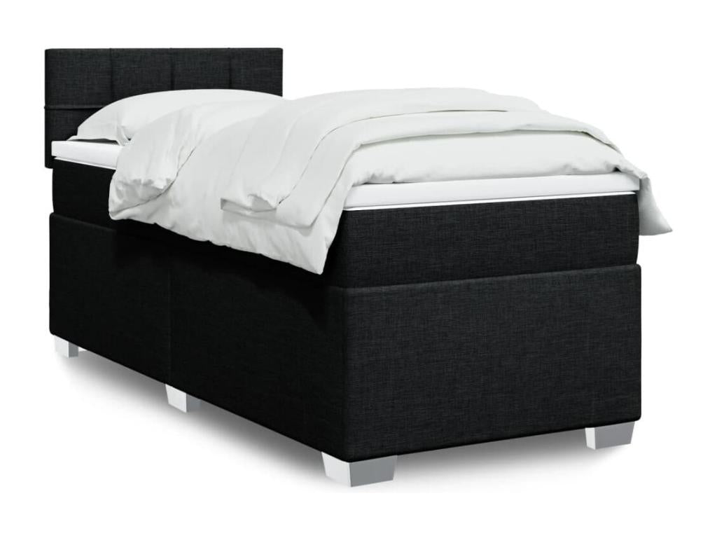 Sommier à décohaute de lit avec matelas Noir 90x200 cm Tissu TUAJ66285