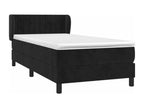 Lit à sommier tapissier avec matelas Noir 90x190 cm Velours HOZQ61195