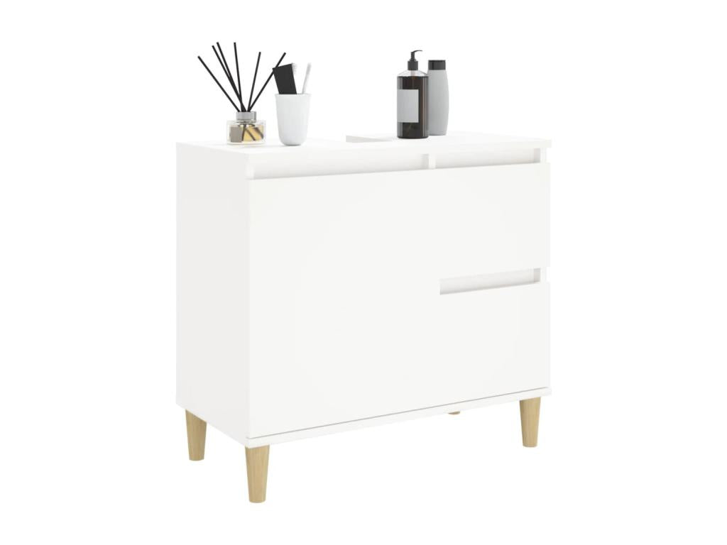 Armoire de salle de bain blanc 65x33x60 bois d'ingénierie LPVH98408