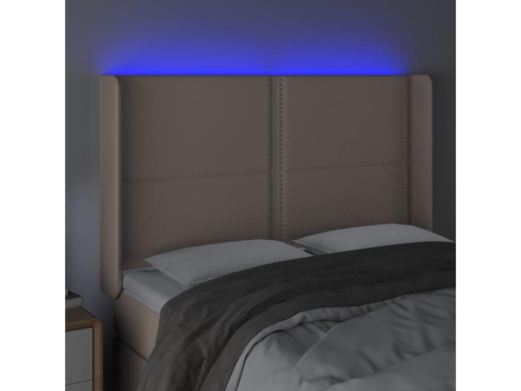 Tête de lit à LED Cappuccino 147x16x118/128 cm Similicuir JLWD72930