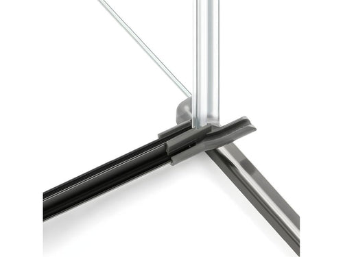 Cabine de douche inox brossé 110x120cm pivotante gauche Decohaute GUNMETAL BRUSHED accès de face BFDM76395