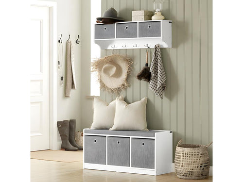 Banc de Rangement avec Coussin Rembourré Meuble Entrée FSR65-DG ZOEU91895