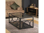 Table basse Decohaute métallique et verre tempéré Noir RJOK45849