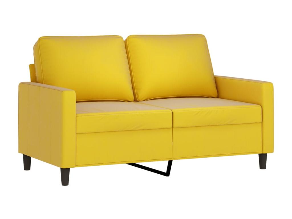 Ensemble de canapés 2 pcs avec coussins Jaune Velours TPEY95268